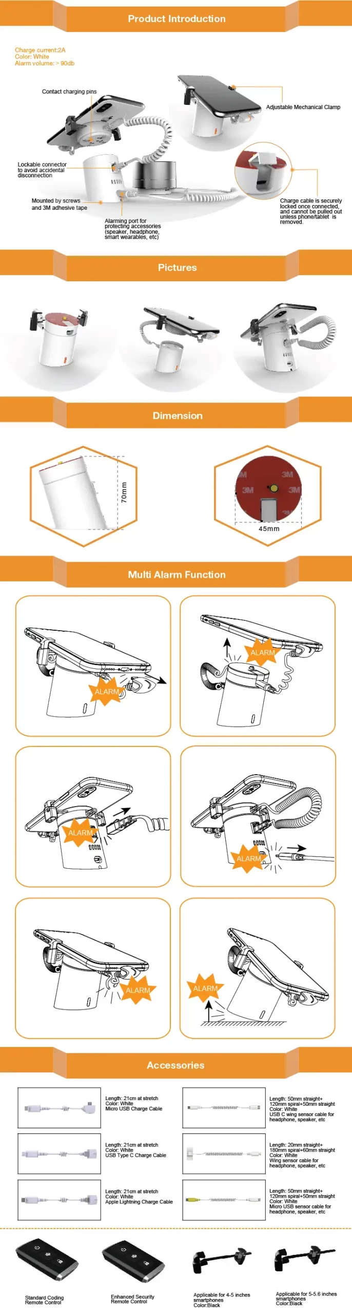 ZXA112 Multi-function mobile phone&audio anti-theft device