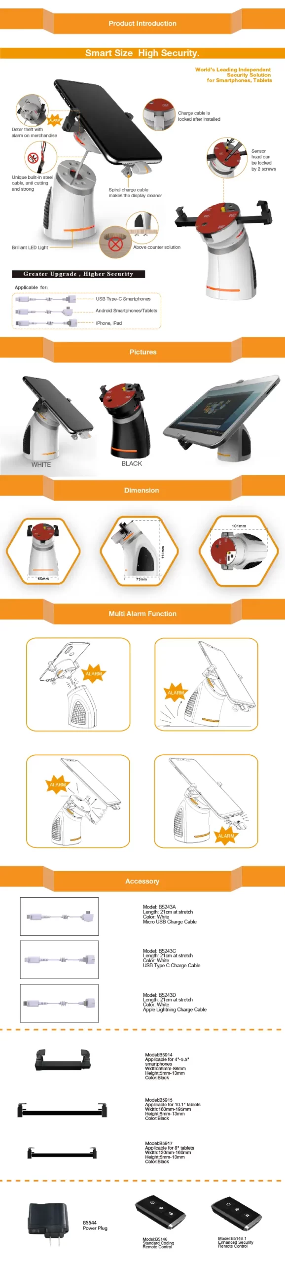 ZXSI103 Tablet Security Anti-theft Display Stand