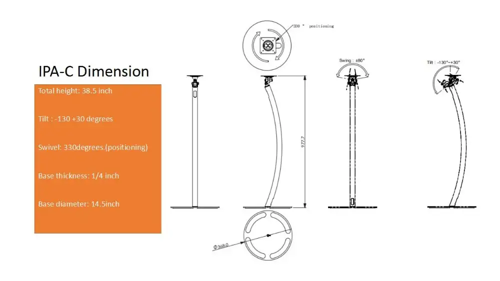 Rotating Curved Display Floor Stand Holder