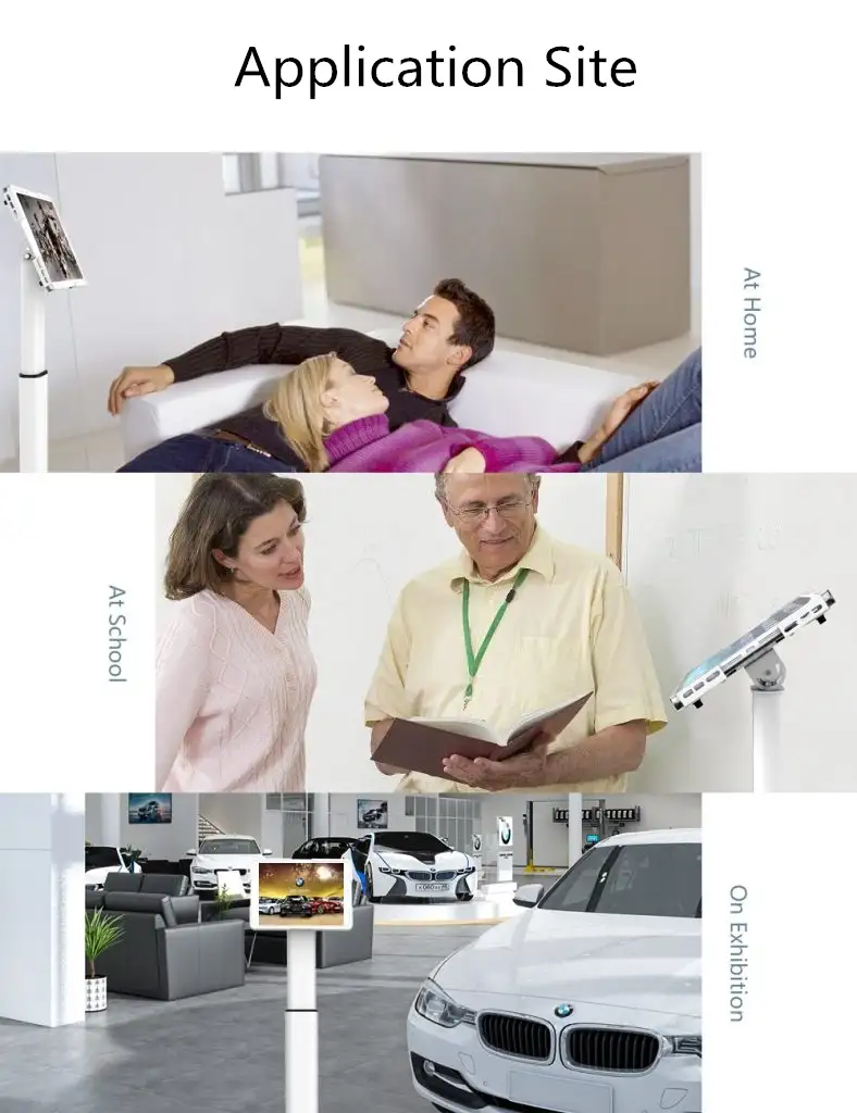 ZXS31 Adjustable Kiosk Floor Tablet Display Stand - Universal Tablet Holder - 2