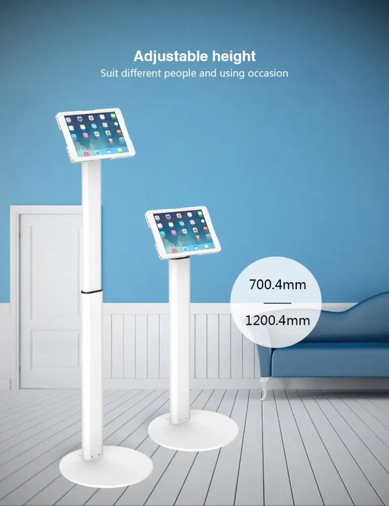 ZXS31 Adjustable Kiosk Floor Tablet Display Stand - Universal Tablet Holder - 4