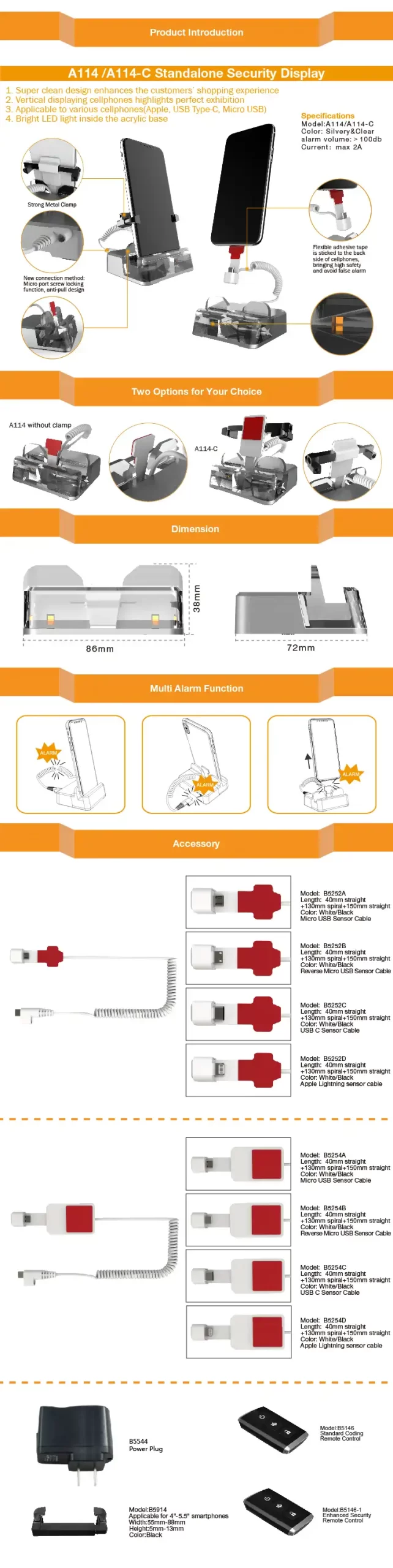 Vertical Security Display Stand for Cellphones